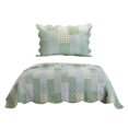 thumbnail image 1 of Ensemble de Courtepointe Réversible Taille Twin avec Motif Géométrique, Vert - 5 x 15 x 20 Po., 1 of 1