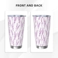 thumbnail image 3 of Daiia Lavender Flowers Printed 20oz Insulated Coffee Cup with Straw Topper, Fully Spill Proof Travel Coffee Mug, Stainless Steel Tumbler for Work Home Outdoor Car-Without Straw, 3 of 8