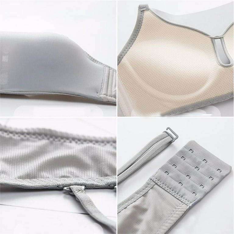 WUJNANG Removable Inflatable Air Cushion Bra for Women, Padded Soft Cups,  Half Coverage, Grey-M : : Fashion