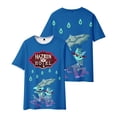 thumbnail image 1 of Hazbin Hotel Hombres Camiseta Manga Corta Impreso Verano Cuello Redondo Top Casual Sudadera Royal Blue/L, 1 of 4
