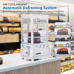 TEQIN Countertop Refrigerated Display Refrigerator, 2.4 Cu.Ft  Commercial Glass Cake Cooler with LED Lighting, Turbo Frost-Free Air-Cooling Display Case,Pastry Dessert Bakery Showcase