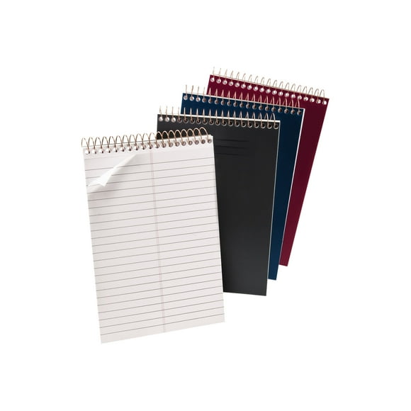 Ampad Gold Fibre - Livre Sténo - Reliure Spirale - - Rectangulaire - 100 Feuilles / 200 pages - Papier Blanc - Offert en Différentes Couleurs - Carton Aggloméré