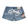 thumbnail image 2 of Ed Hardy Love Eternal Denim Shorts - WEHD8000-4 (Light Vintage, XS), 2 of 2