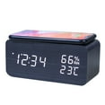 thumbnail image 1 of Digital Alarm Clock, Temperature and Humidity Alarm Clock LED Electronic Clock Smartphone Wireless Charger (Black), 1 of 8