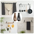 thumbnail image 5 of Soporte de barra de cortina de cuero de 4 piezas con tornillos para pared de baño, cocina y dormitorio, negro/marrón, 5 of 5