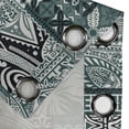 thumbnail image 4 of Ambesonne Hawaiian Grommet Curtain, Ethnic Flower Pattern Folk, 50"x84", Off White Black Teal, 4 of 5