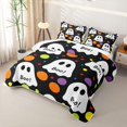 thumbnail image 3 of Feelyou Cute Ghost Boo Quilt Full, Watercolor Polka Dot Full Bedspread Sets, Black White, 3-Piece, 1 Comforter and 2 Pillowcases, 3 of 7