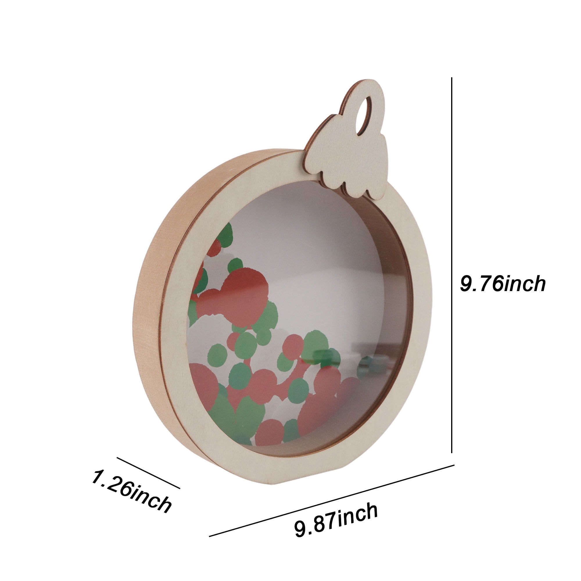 Holiday Time Fillable Ornament and Paint Kit, 9.87 x 9.76 x 1.26 Inch, Wooden Decoration, Unisex, Christmas