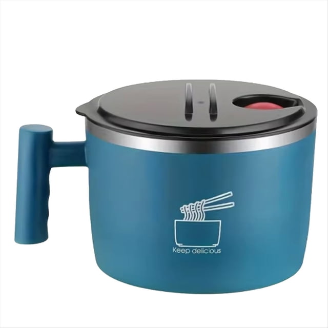 Tazón de Ramen, Recipiente para Almuerzo, Tazones Grandes de Sopa Tailandesa de 1000 Ml, Tazones de Cereales para el Hogar, la Cocina y para Acampar (Azul)