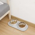 thumbnail image 6 of PETIMI Cat Bowl, Small Dog Bowls, Cat Food Bowl with 2 Removable Stainless Steel Feeding Bowls, Suitable for Small and Medium Sized Pets（Gray）, 6 of 8