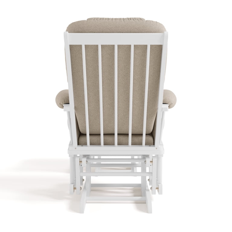Storkcraft Tuscany Glider & Ottoman, White with Taupe Swirl photo 4