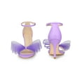 thumbnail image 5 of BLISSFUL STEP Women's Open Toe Ankle Strap Bow Tie Stiletto High Heels Sandals Purple 9, 5 of 6
