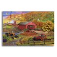 thumbnail image 1 of Epic Art 'Fall Bridge' by Bigelow Illustrations, Acrylic Glass Wall Art, 16"x12", 1 of 8
