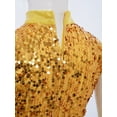thumbnail image 4 of Oyolan Robe de Danse Sans Manches à Sequins pour Filles, Tunique de Culte Irrégulière, Or 10, 4 of 8