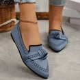thumbnail image 2 of Ballet Flat Shoes for Women Fashion Print Bowknot Pointed Toe Knit Mesh Slip on Loafers Casual Lightweight Walking Shoes Blue Size 8, 2 of 6