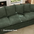 thumbnail image 6 of Honbay 6-Piece Plush Double-Layer Cushion Corduroy Modular Sleeper Sectional Cloud Sofa for Home Theater Seating, Green, 6 of 10