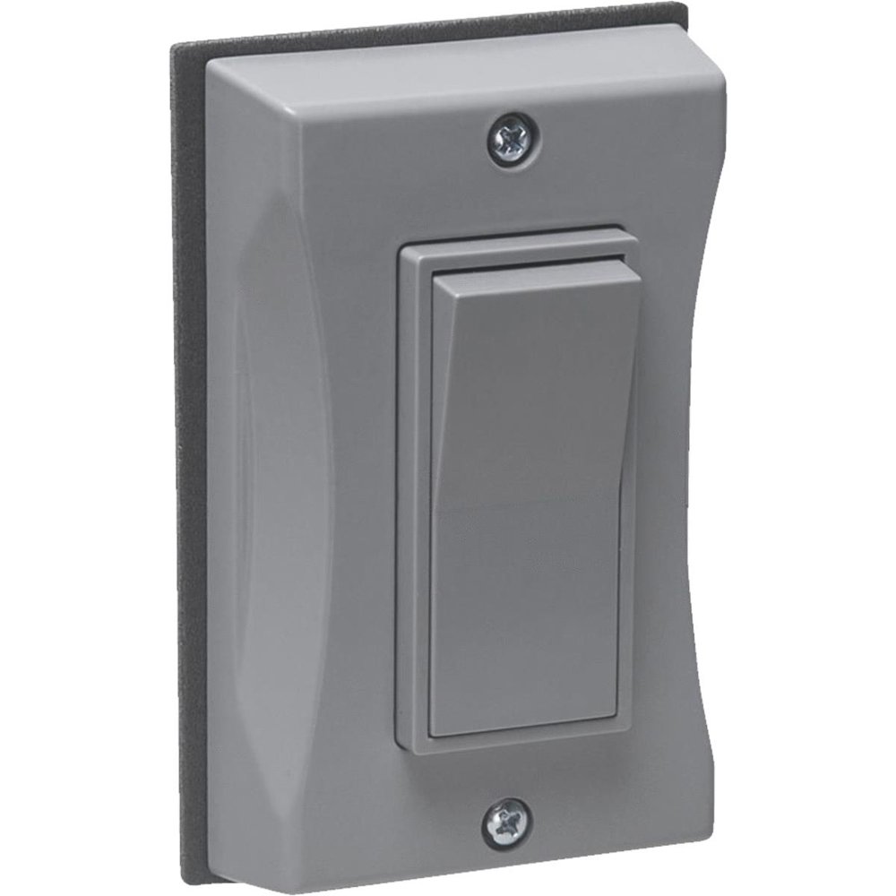Bell Single Gang Vertical Mount Gray Weatherproof Outdoor Rocker Switch