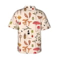 thumbnail image 3 of Goofa Retro Autum Mushrooms Hawaiian Shirt for Men, Unisex Summer Beach Casual Short Sleeve Button Down Shirts,Aloha Tropical Floral print shirt-Medium, 3 of 9
