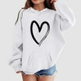 thumbnail image 2 of Povozer Girls Casual Long Sleeve Sweatshirt Crew Neck Cute Pullover Heart Print(White,7-8Y), 2 of 4