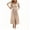 Brown, variant on Womens Summer Plaid Puff Short Sleeve Dress Elegant Gingham Collared V-Neck Button Down Long Shirt Dress with Pockets Belt