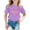 Glisme-Purple167, variant on Girls Tops Size 1-2 Years Casual Short Sleeve T Shirt With Prints Round Neck Comfortable T-Shirts For Everyday Play And School Wear Basic Yellow Graphic Tee