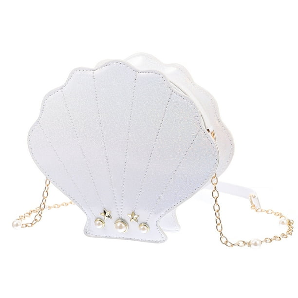 1 bolso bandolera exquisito, bolso de hombro con forma de concha para niñas.