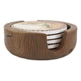 thumbnail image 2 of Rustic Western Rodeo Roundup Longhorn Cow Skull Ropes Faux Wooden Coaster Set, 2 of 11