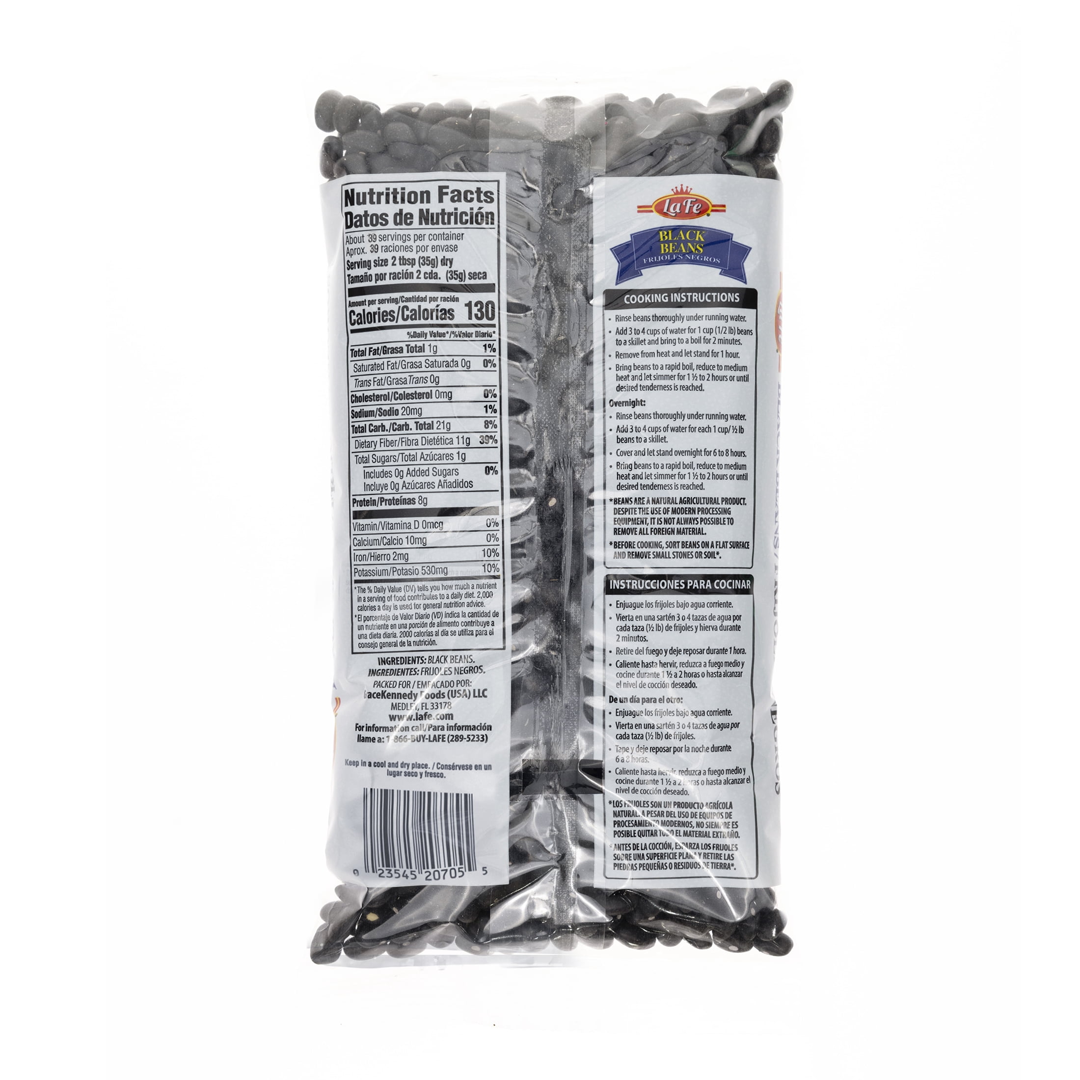 La Fe Black Beans 3 lbs Bag