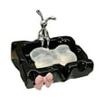 thumbnail image 1 of Plato de jabón de temático de queso con figura de estuche de contenedor de decoración moderna para bañera de baño de apartamentos Negro, 1 of 8