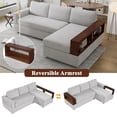 thumbnail image 4 of Euroco 87.4" Sectional Sofa Upholstered Sofa Couch with Reversible Armrests for Living Room, Gray, 4 of 8