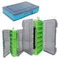 thumbnail image 2 of Toystoory Caja de señuelos de pesca con mango de doble cara, caja de recolección de cebo, cajas de almacenamiento, organizador de suministros, Pescar Azul, 2 of 6