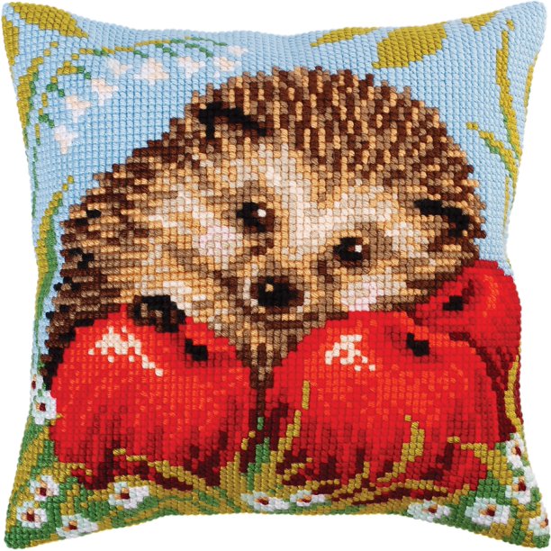 Collection D'art Stamped Needlepoint Cushion Kit 40x40cmHedgehog