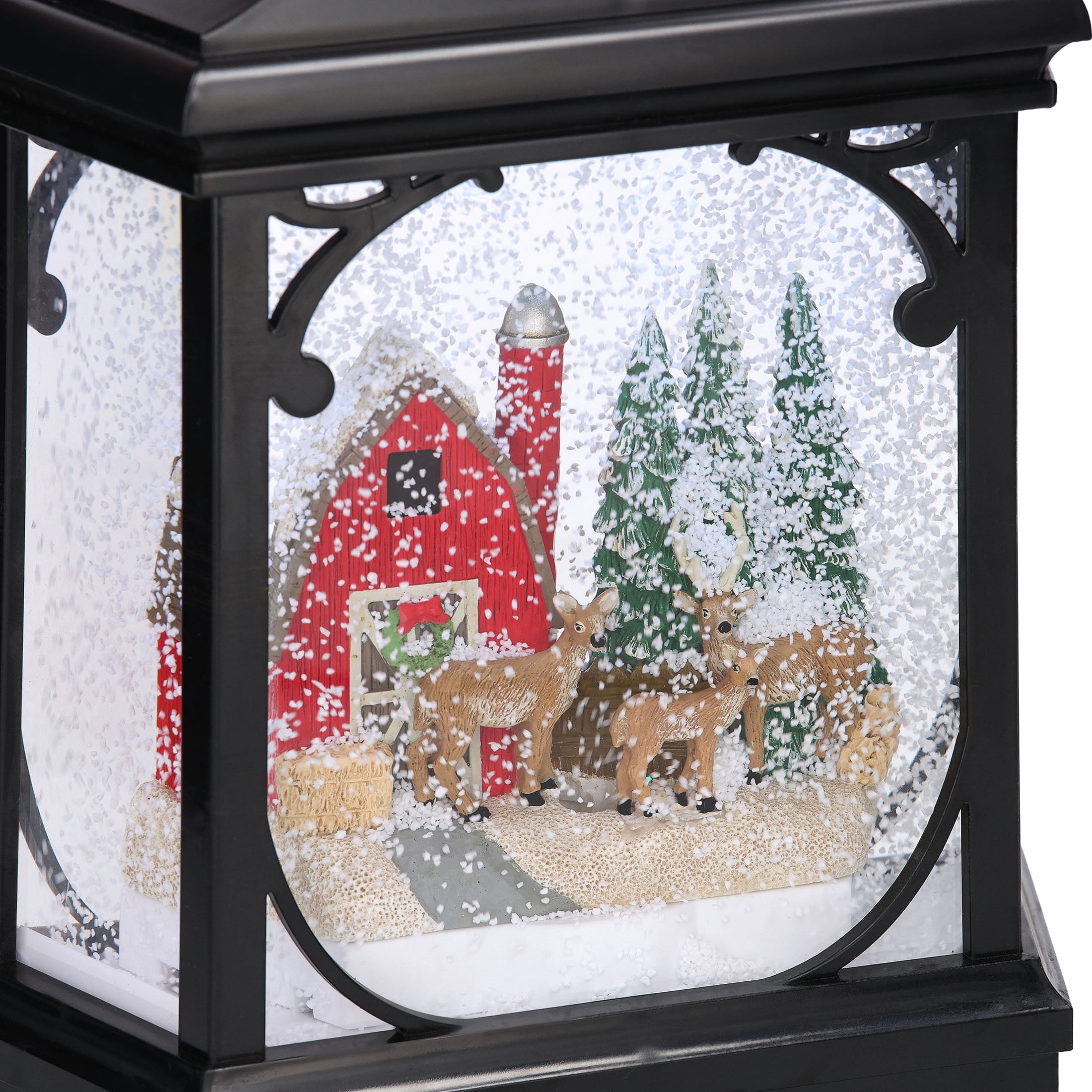 Light-Up Barn Snow Swirl Christmas Lantern Decoration, 11", by Holiday Time