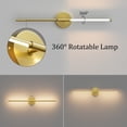 thumbnail image 3 of Lámpara de pared Coinmit Gold, 71 cm, juego de 2 LED 3000 K, giratoria 360°, 3 of 7