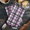 thumbnail image 6 of Purple Black Plaid Kitchen Towels Set of 4, Water Absorbent Dish Towel, Farmhouse Purple Black Checkered Decorative Hand Towels - Quick Drying Cloth for Cooking Baking, 18x28 Inch, 6 of 8
