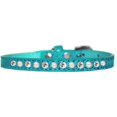 thumbnail image 1 of Pearl And Clear Jewel Croc Dog Collar Turquoise Size 10, 1 of 1