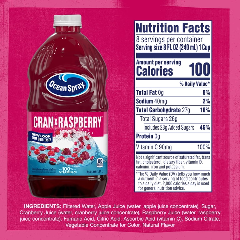 Ocean Spray Cran-Raspberry Juice Drink, 64 fl oz, 8 Pack photo 3