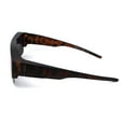thumbnail image 3 of Polarized Mirror 60mm Half Rim Rectangle Wear Over Eyeglasses Sunglasses Matte Tortoise Orange Mirror, 3 of 4