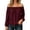Wine, variant on Tqcoqu Women's Off Shoulder Long Sleeve Cotton Linen Blouse, Elastic Ruffle Neckline Puff Sleeve Casual Solid Top