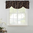 thumbnail image 2 of Tie Up Valances for Windows, Withered Leaves^Vintage Brown Botanical Adjustable Valance Curtains Window Treatment for Living Room/Bedroom Windows, Rod Pocket Kitchen Curtains & Drapes 54x18 Inch, 2 of 9