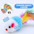 thumbnail image 2 of shiyou-18 Pieces Cat Mice Toys Wee Kitten Mice Rattle Small Mouse Catnip Toys with Feather Tail Furry Interactive Cat Toy Mixed Pack for Indoor Outdoor, 2 of 4