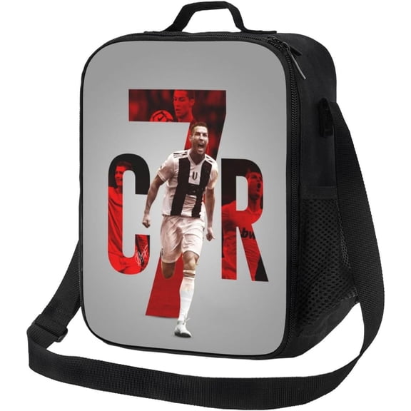 Soccer Player #7 Lunch Bag Cristiano Ronaldo Cooler Bag For School/Work/Party/Travel/Picnic Football Fans Lunch Box-Style 1