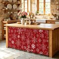 thumbnail image 6 of Red Snowflake Christmas Cabinet Curtain 32"Wx55"L, Dustproof Pantry Door Curtain with Self Adhesive Tape, Xmas Snowflake Red Tall Storage Cover Privacy Drape for Bathroom Kitchen Laundry Room, 6 of 9