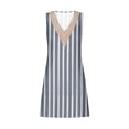 thumbnail image 5 of Ftwytp Women's Summer Casual Sleeveless Dresses V Neck Lace Tank Dress Loose Flowy Stripe Printed Sundress with Pockets Women's Stripe Printed Lace Sleeveless Pocket V-Neck Dress, 5 of 5