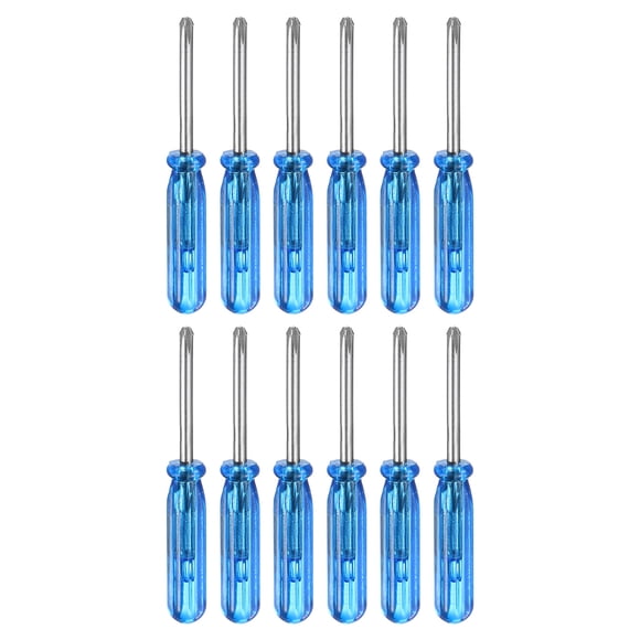Uxcell 12pcs PH00 Mini Phillips Screwdriver #00 1.8" Length Screwdrivers 1" Carbon Steel with Ergonomic Handle for DIY Repairing, Blue