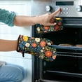 thumbnail image 2 of Pioneer Flower Kitchen Oven Mitt and Pot Holder Sets 4 Pcs for Baking, Cooking and Grilling, Heat Resistant Up To 392 °F, 2 of 7