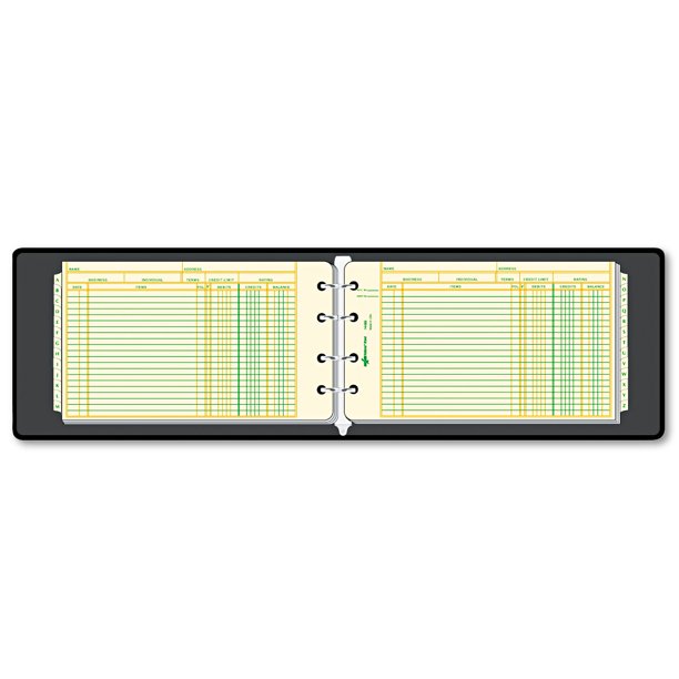 National FourRing Ledger Binder Kit, 100 Ledger Sheets, 8 1/2 x 5 RED63453