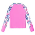 thumbnail image 3 of YONGHS UPF 50+ Swim Top for Girls Floral Long Sleeve Rashguard Shirts Beach Bathing Suit Swimsuits White 6, 3 of 5
