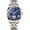 rose gold blue, variant on Men Analog Automatic Self Winding Mechanical Skeleton Wrist Watch with Stainless Steel/Leather Band Moon Phase Luminous