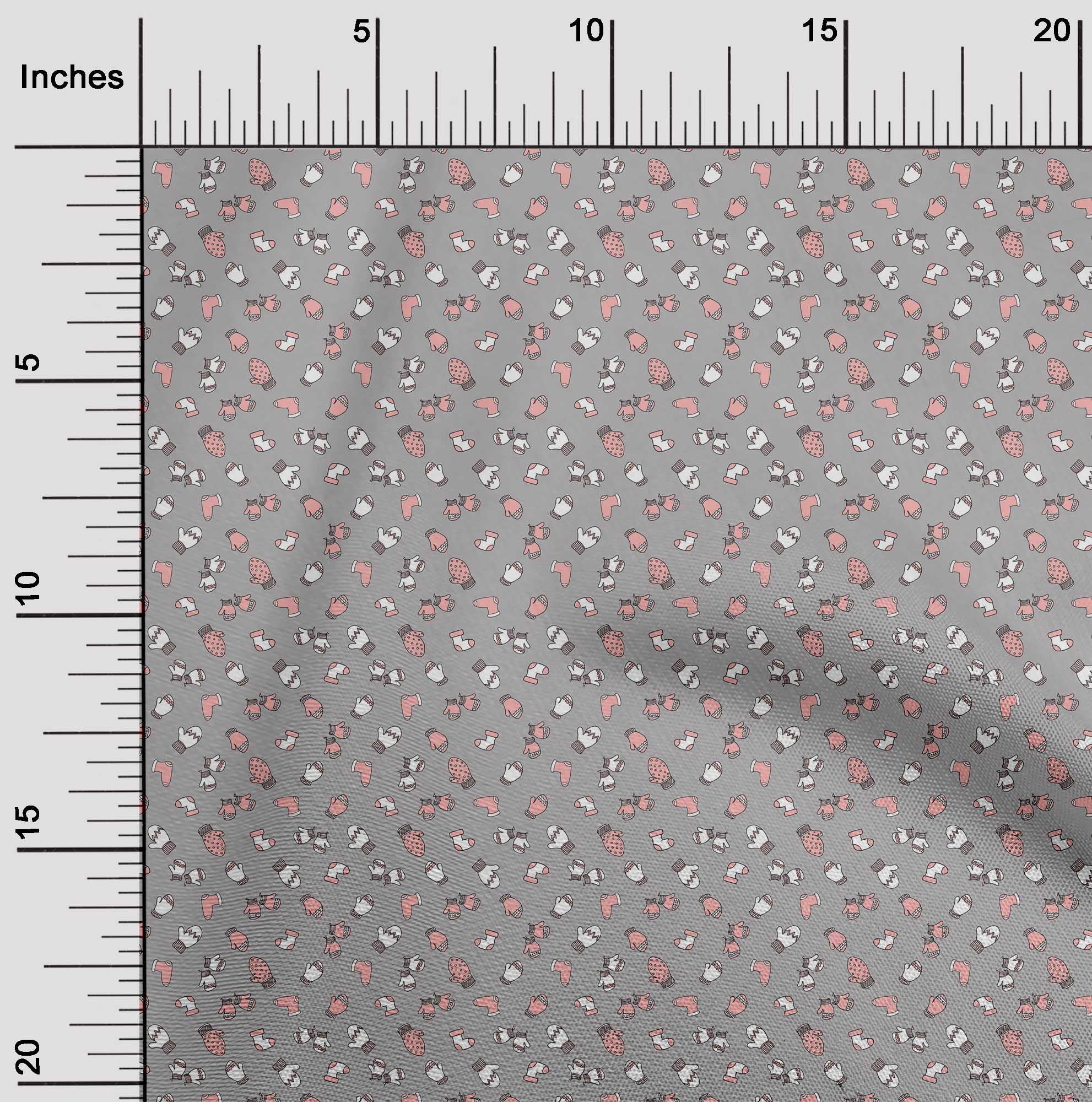 oneOone Cotton Poplin Gray Fabric Christmas Sewing Material Print Fabric By The Yard 56 Inch Wide